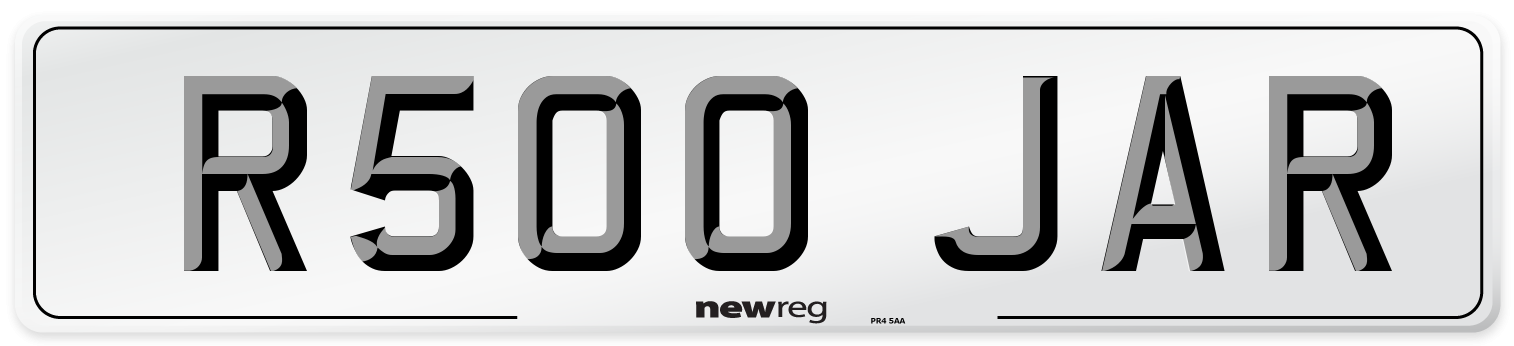 R500 JAR Number Plate from New Reg